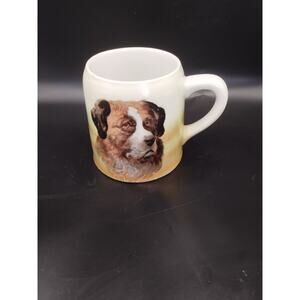 Vintage Early 1900's Porcelain Mug Shaving St. Bernard Bernese Three Crown Mark
